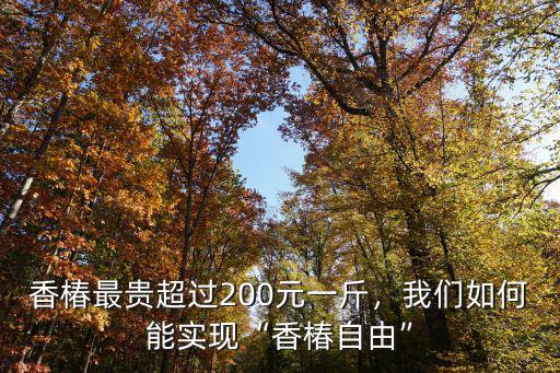 香椿最貴超過200元一斤，我們如何能實現“香椿自由”