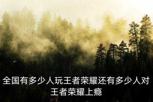 深圳市有多少人玩王者,全國有多少人玩王者榮耀