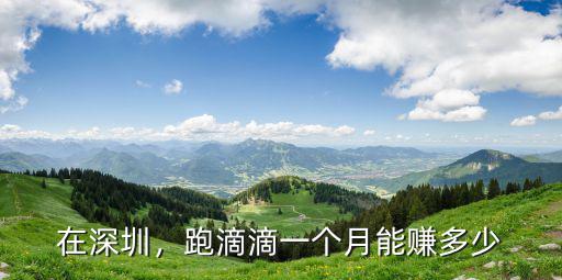 在深圳，跑滴滴一個(gè)月能賺多少