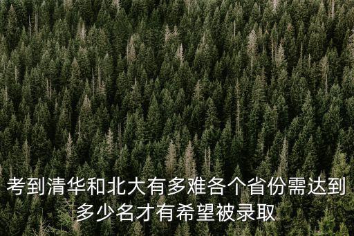 廣東省有多少個清華北大的名額,清華北大每年招生多少人