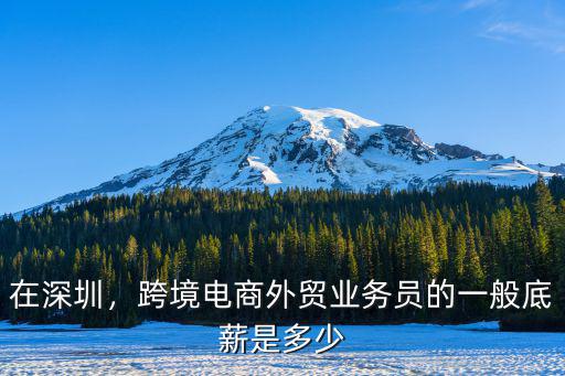 在深圳，跨境電商外貿(mào)業(yè)務(wù)員的一般底薪是多少