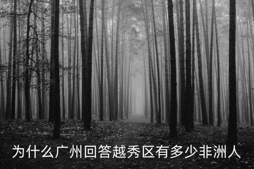 在廣東非洲人有多少,廣州有多少黑人