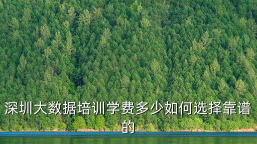 深圳大數據培訓學費多少如何選擇靠譜的