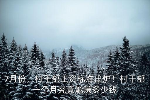 宿遷市農村村干部工資多少,村干部工資標準出爐