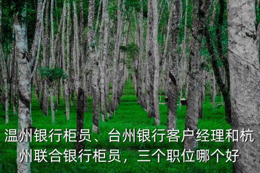 溫州銀行柜員、臺(tái)州銀行客戶經(jīng)理和杭州聯(lián)合銀行柜員，三個(gè)職位哪個(gè)好