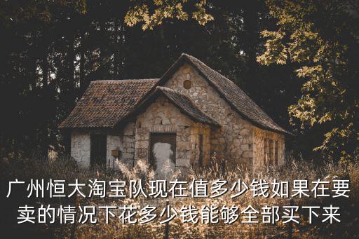 廣州恒大淘寶隊現在值多少錢如果在要賣的情況下花多少錢能夠全部買下來