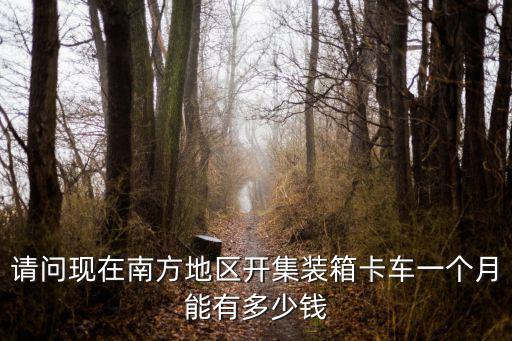 請問現在南方地區開集裝箱卡車一個月能有多少錢