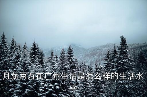 月薪兩萬在廣州生活是怎么樣的生活水平