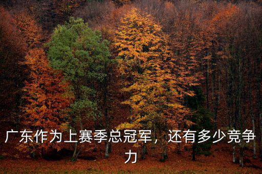 廣東作為上賽季總冠軍，還有多少競爭力