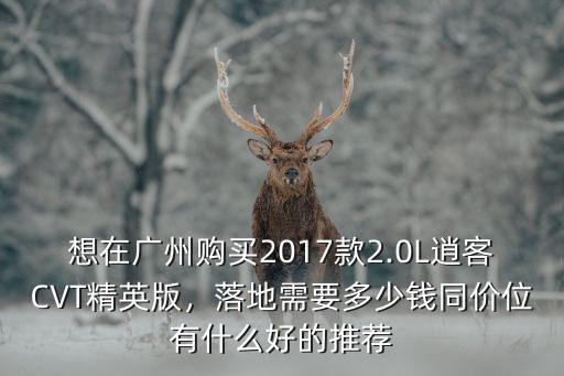 想在廣州購買2017款2.0L逍客CVT精英版，落地需要多少錢同價位有什么好的推薦