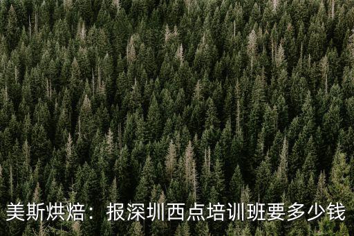 美斯烘焙：報(bào)深圳西點(diǎn)培訓(xùn)班要多少錢