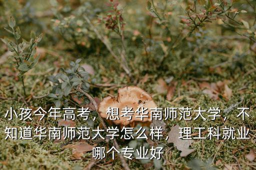小孩今年高考，想考華南師范大學，不知道華南師范大學怎么樣，理工科就業哪個專業好