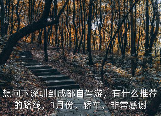 想問下深圳到成都自駕游，有什么推薦的路線，1月份，轎車，非常感謝