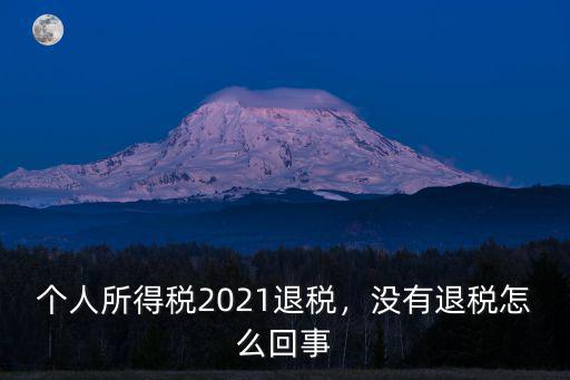 個人所得稅2021退稅，沒有退稅怎么回事