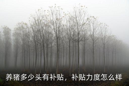 養(yǎng)豬多少頭有補(bǔ)貼，補(bǔ)貼力度怎么樣