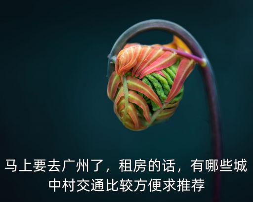 馬上要去廣州了，租房的話，有哪些城中村交通比較方便求推薦