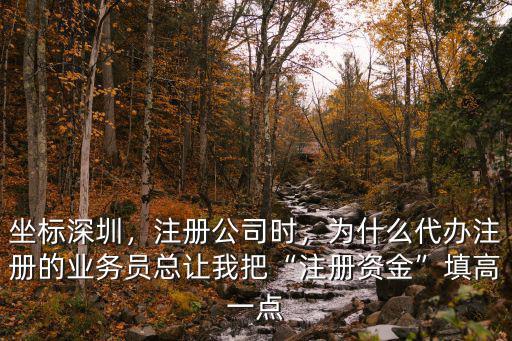坐標(biāo)深圳，注冊(cè)公司時(shí)，為什么代辦注冊(cè)的業(yè)務(wù)員總讓我把“注冊(cè)資金”填高一點(diǎn)