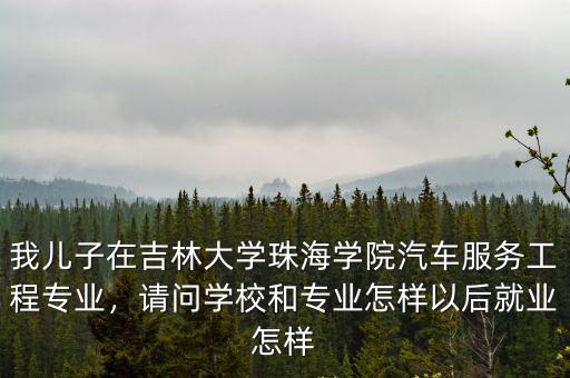 我兒子在吉林大學珠海學院汽車服務工程專業，請問學校和專業怎樣以后就業怎樣