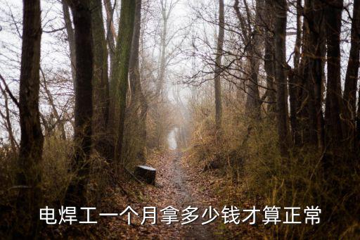電焊工一個(gè)月拿多少錢才算正常