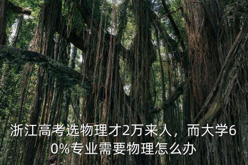 浙江高考選物理才2萬來人，而大學(xué)60%專業(yè)需要物理怎么辦