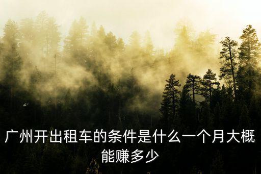 廣州開出租車的條件是什么一個月大概能賺多少