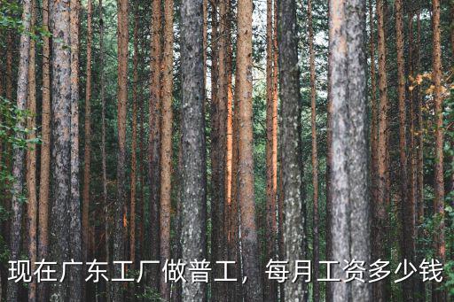 現(xiàn)在廣東工廠做普工，每月工資多少錢