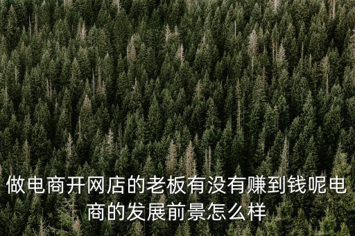做電商開網店的老板有沒有賺到錢呢電商的發展前景怎么樣