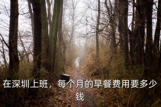 在深圳上班，每個月的早餐費用要多少錢