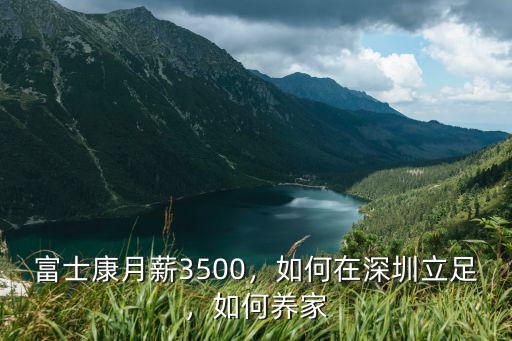 富士康月薪3500，如何在深圳立足，如何養家