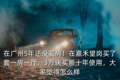 在廣州5年還沒(méi)買(mǎi)房！在嘉禾望崗買(mǎi)了套一房一廳，3萬(wàn)塊買(mǎi)斷十年使用，大家覺(jué)得怎么樣