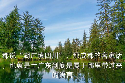 都說“湖廣填四川”，那成都的客家話，也就是土廣東到底是屬于哪里帶過來的語言