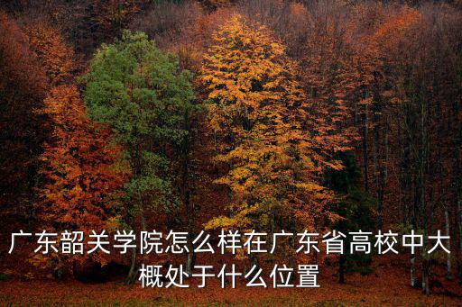 廣東韶關學院怎么樣在廣東省高校中大概處于什么位置