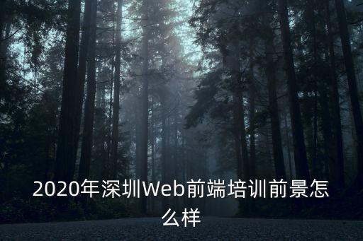 2020年深圳Web前端培訓(xùn)前景怎么樣