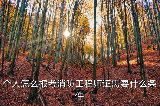 個人怎么報考消防工程師證需要什么條件