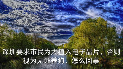 深圳要求市民為犬植入電子晶片，否則視為無證養狗，怎么回事