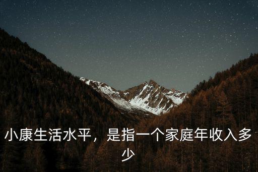 小康生活水平，是指一個家庭年收入多少