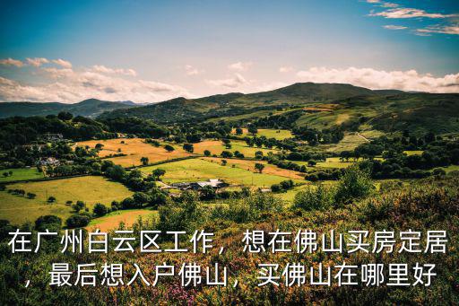 在廣州白云區工作，想在佛山買房定居，最后想入戶佛山，買佛山在哪里好