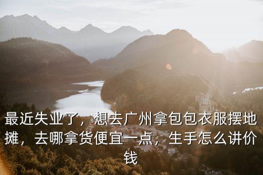 最近失業了，想去廣州拿包包衣服擺地攤，去哪拿貨便宜一點，生手怎么講價錢