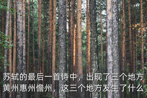 黃州 惠州 儋州在今天的哪里,出現了三個地方黃州惠州儋州