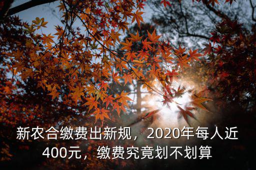 2020年常州新農(nóng)合多少,2020年每人近400元