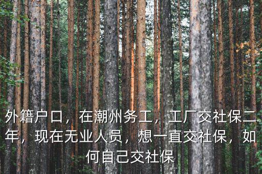 潮州自己怎么交社保,工廠交社保二年