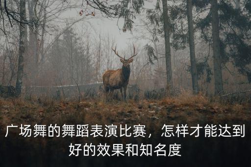廣場舞的舞蹈表演比賽，怎樣才能達到好的效果和知名度