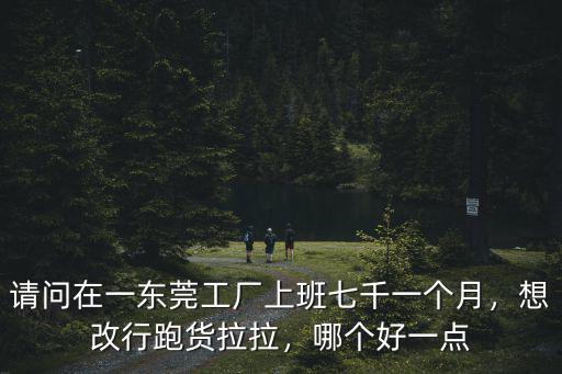 貨拉拉東莞拉收入怎么樣,想改行跑貨拉拉