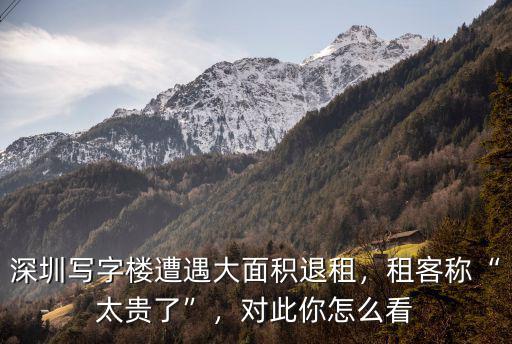 深圳寫字樓打工怎么樣,深圳寫字樓遭遇大面積退租