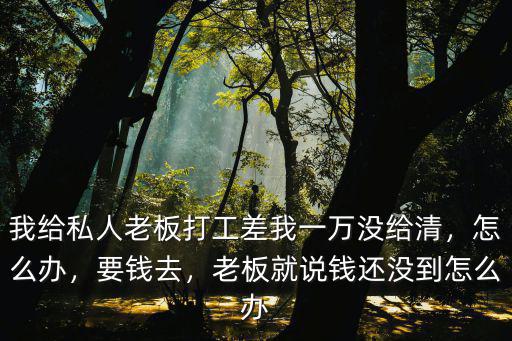 我給私人老板打工差我一萬沒給清，怎么辦，要錢去，老板就說錢還沒到怎么辦