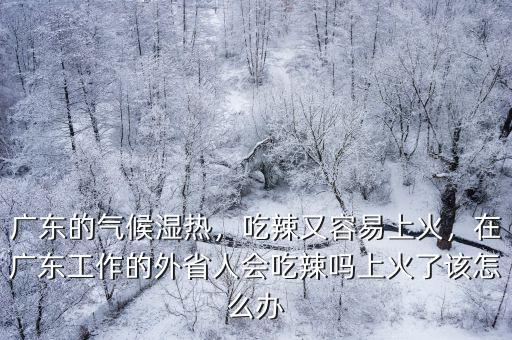 廣東的氣候濕熱，吃辣又容易上火，在廣東工作的外省人會吃辣嗎上火了該怎么辦