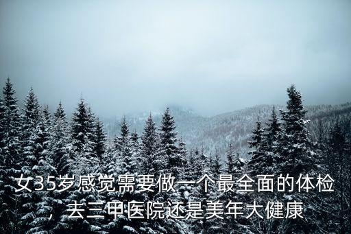 女35歲感覺需要做一個最全面的體檢，去三甲醫院還是美年大健康