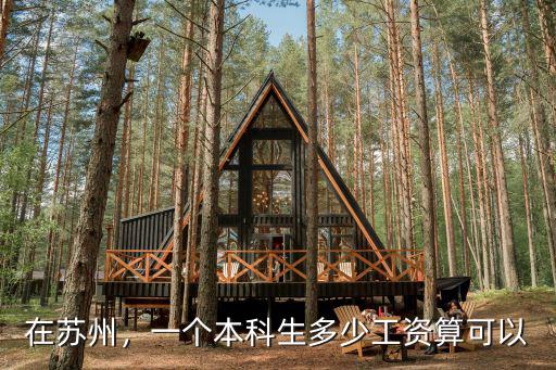 在蘇州，一個本科生多少工資算可以