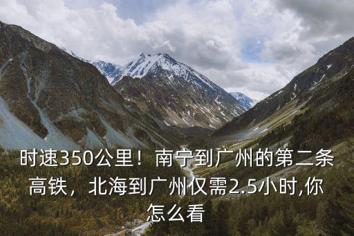 時速350公里！南寧到廣州的第二條高鐵，北海到廣州僅需2.5小時,你怎么看