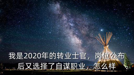 我是2020年的轉業士官，崗位公布后又選擇了自謀職業，怎么樣